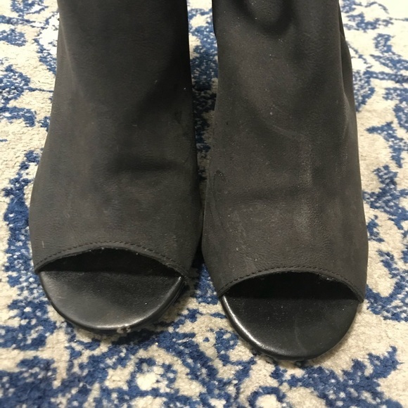 Peep Toe Black Booties - Picture 6 of 8
